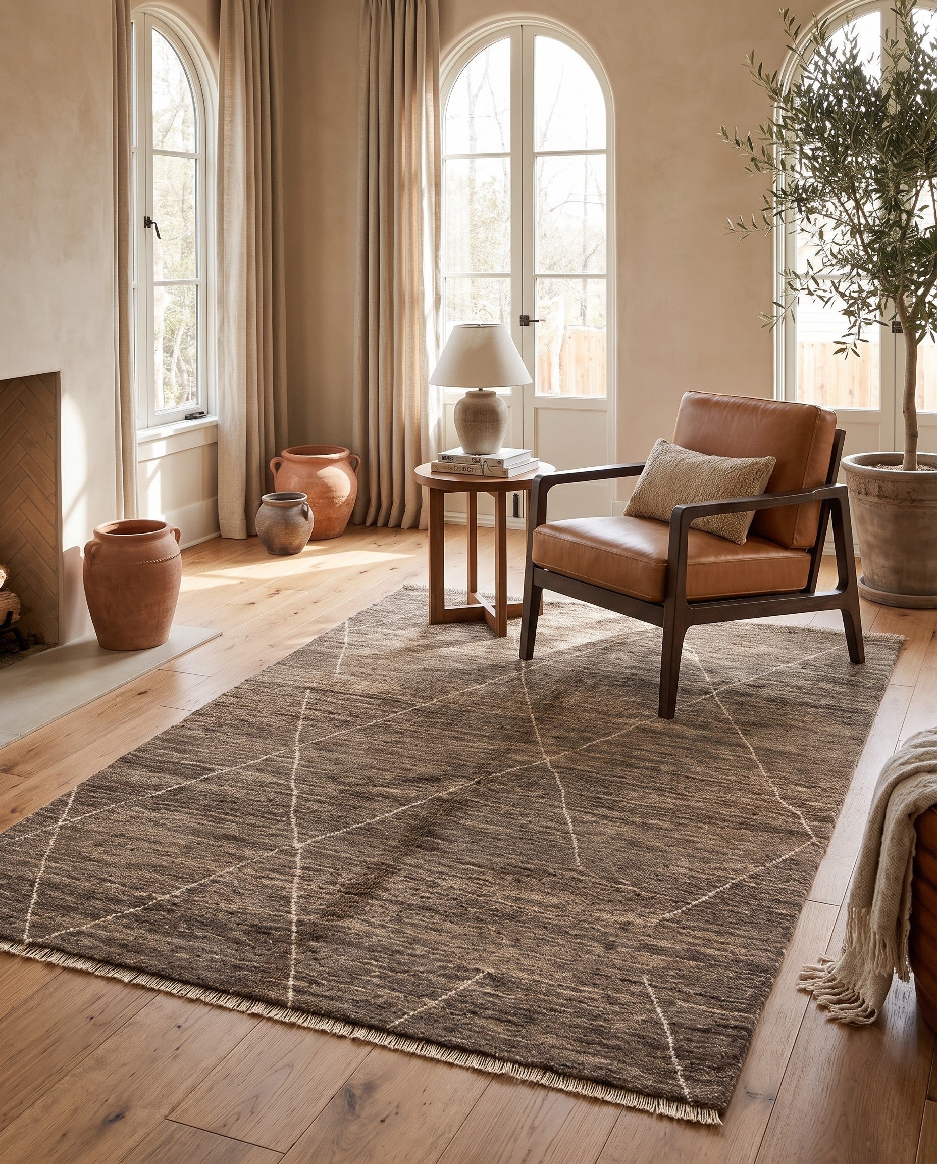 4' 7 x 6' 5 Hand Knotted Moroccan Wool Rug