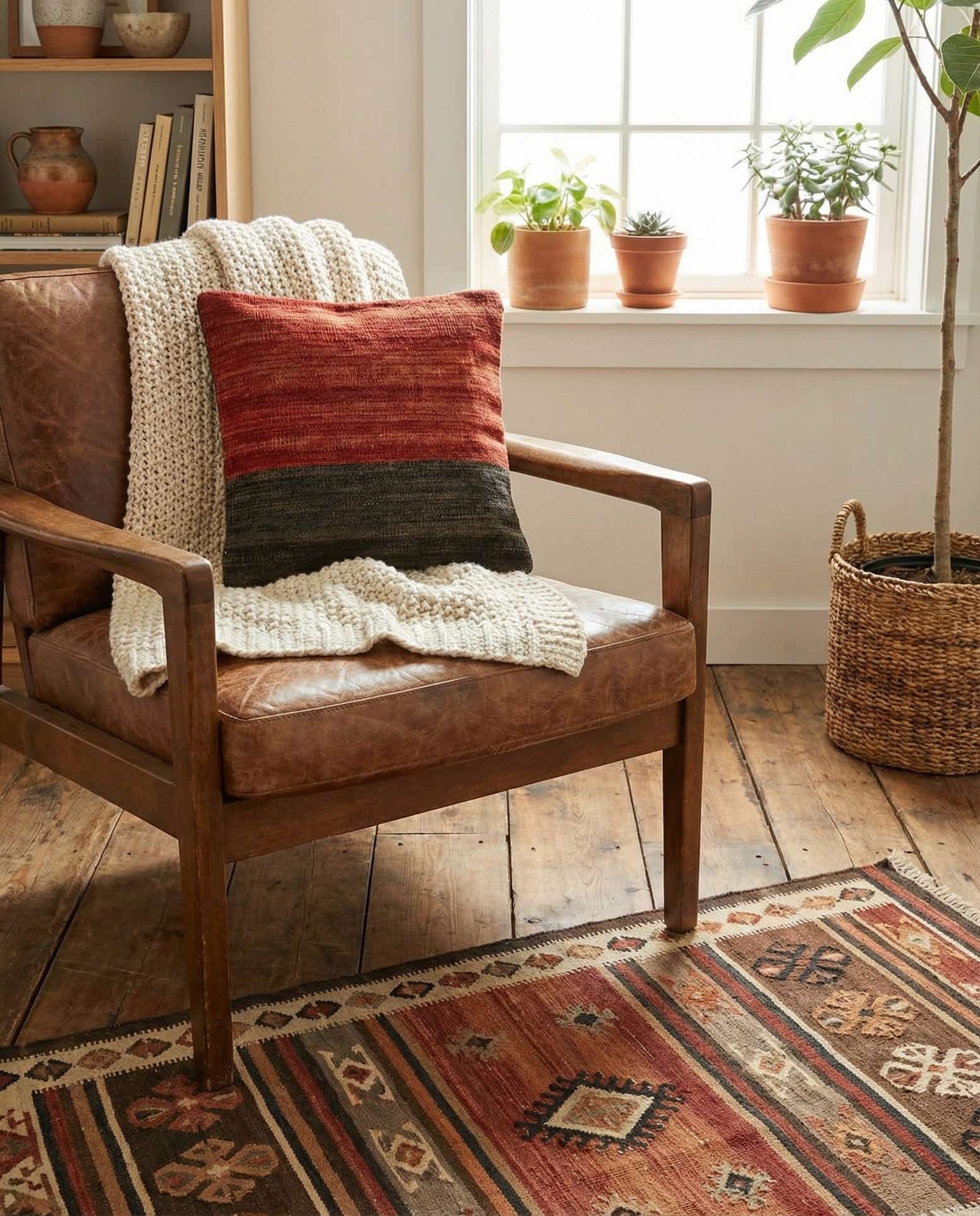 1' 5 x 1' 6 Hand Woven Pillow Wool Square Rug