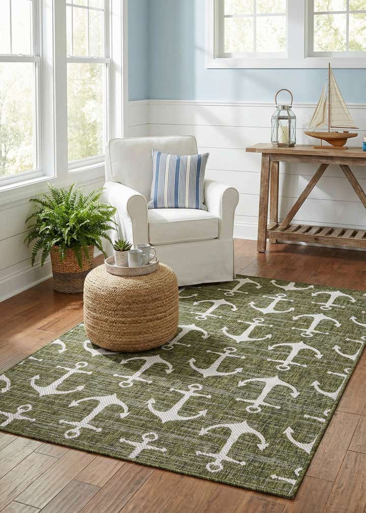 4' x 6' Easy-Clean Coastal Indoor / Outdoor Rug