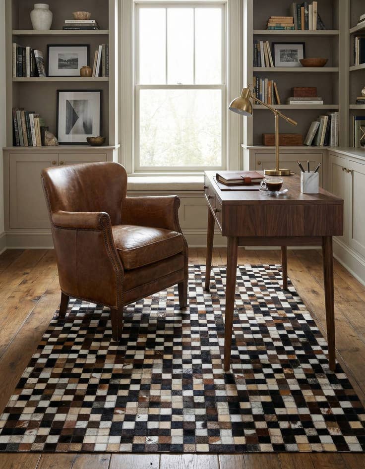 Detail image of 4' x 6' Cowhide Leather Rug