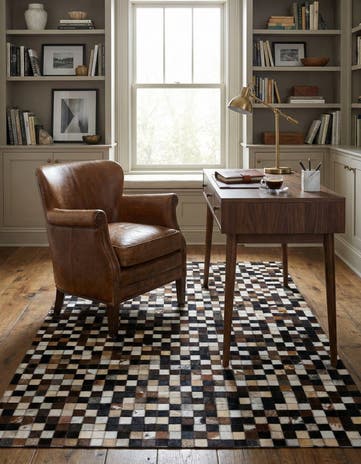 4' x 6' Cowhide Leather Rug