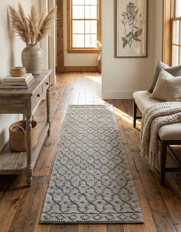 Detail image of 2' 7 x 13' 11  Hand Woven Larsa Jute Runner Rug