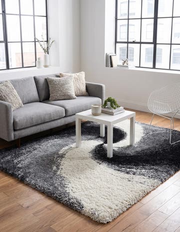 Smoke Gray Soft Touch Shag Square Rug