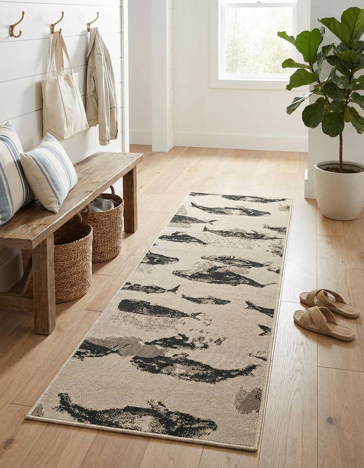 Detail image of 2' x 6'  Washable Coastal Indoor / Outdoor Runner Rug
