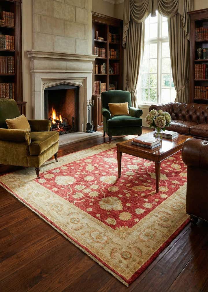 6' 7 x 9' 7 Hand Knotted Peshawar Ziegler Rug