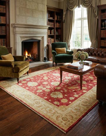 6' 7 x 9' 7 Hand Knotted Peshawar Ziegler Rug