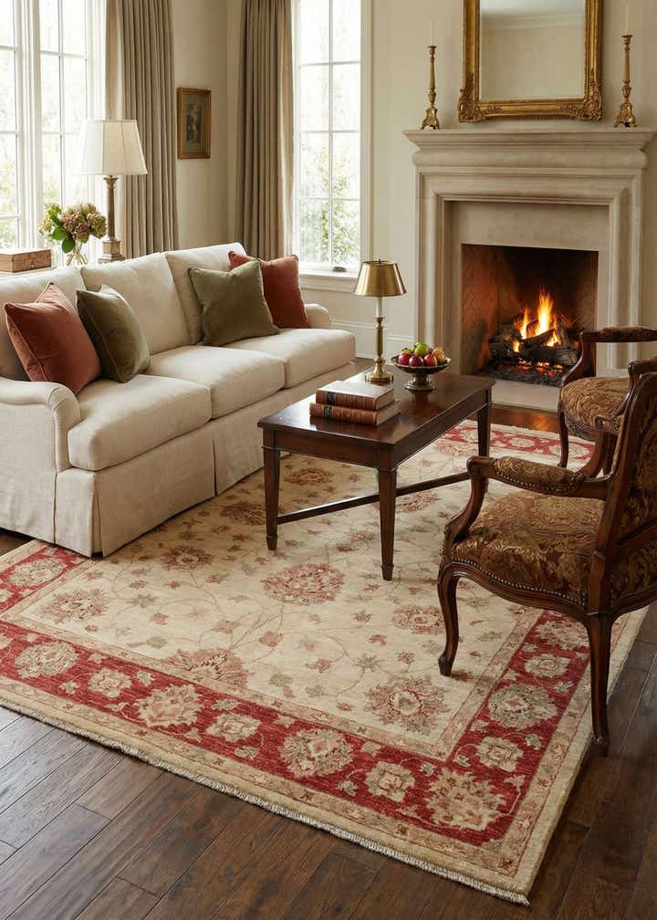 5' 2 x 6' 4 Hand Knotted Peshawar Ziegler Rug