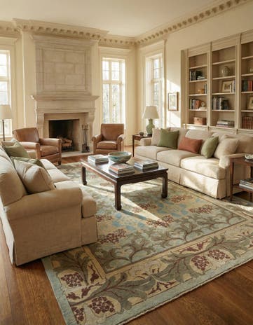 11' 2 x 15' 2 Hand Knotted Oushak Wool Rug