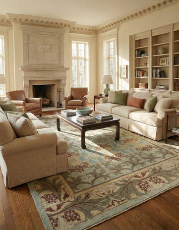 11' 2 x 15' 2 Hand Knotted Oushak Wool Rug