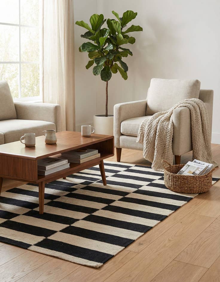 Detail image of 2' 8 x 3' 10  Hand Woven Kilim Modern Wool Rug