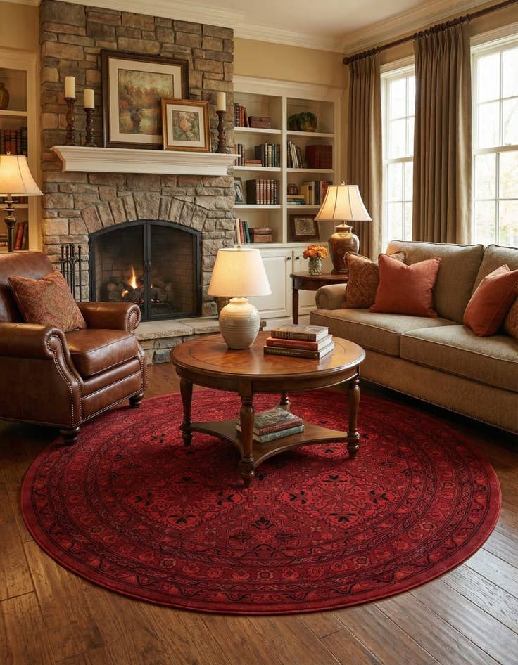 Detail image of 6' 1 x 6' 1 Bokhara Round Rug