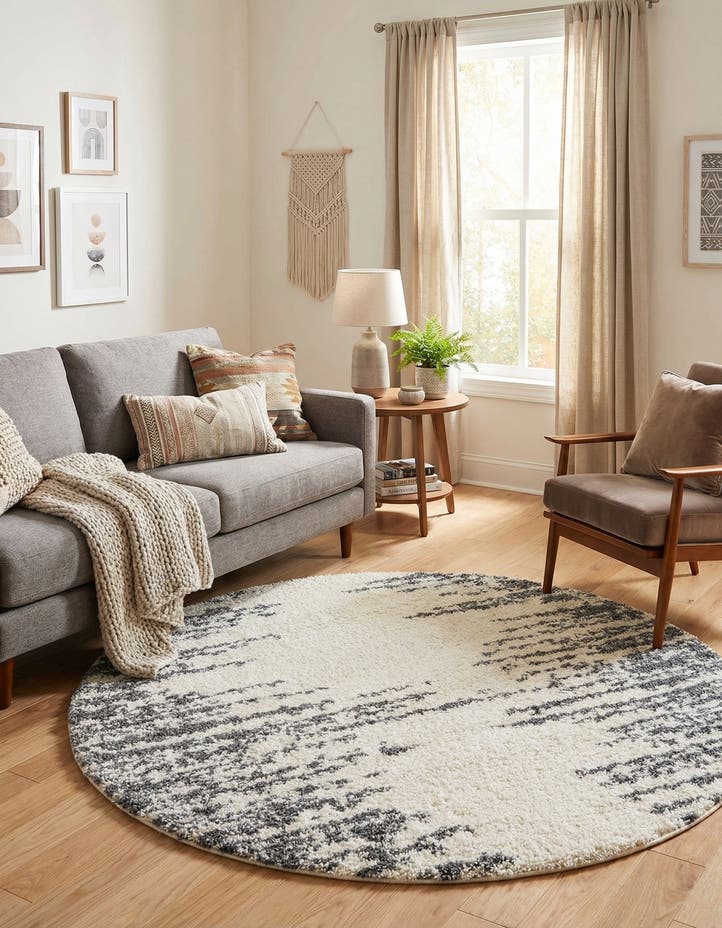 5' 3 x 5' 3 Serenity Shag Round Rug