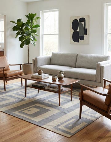 4' 11 x 6' 6 Hand Woven Kilim Modern Wool Rug
