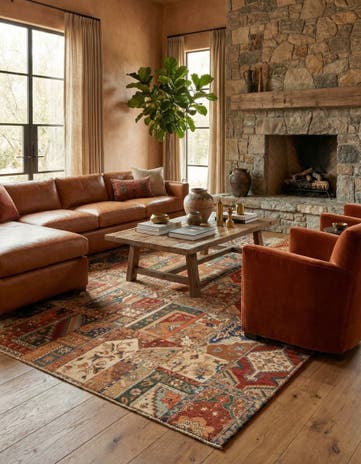 7' 9 x 10' 1 Hand Knotted Modern Manshu Wool Rug