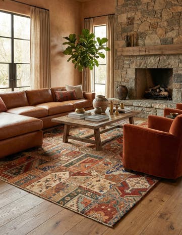 7' 9 x 10' 1 Hand Knotted Modern Manshu Wool Rug