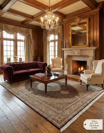 6' 8 x 9' 9 Hand Knotted Tabriz Persian Rug