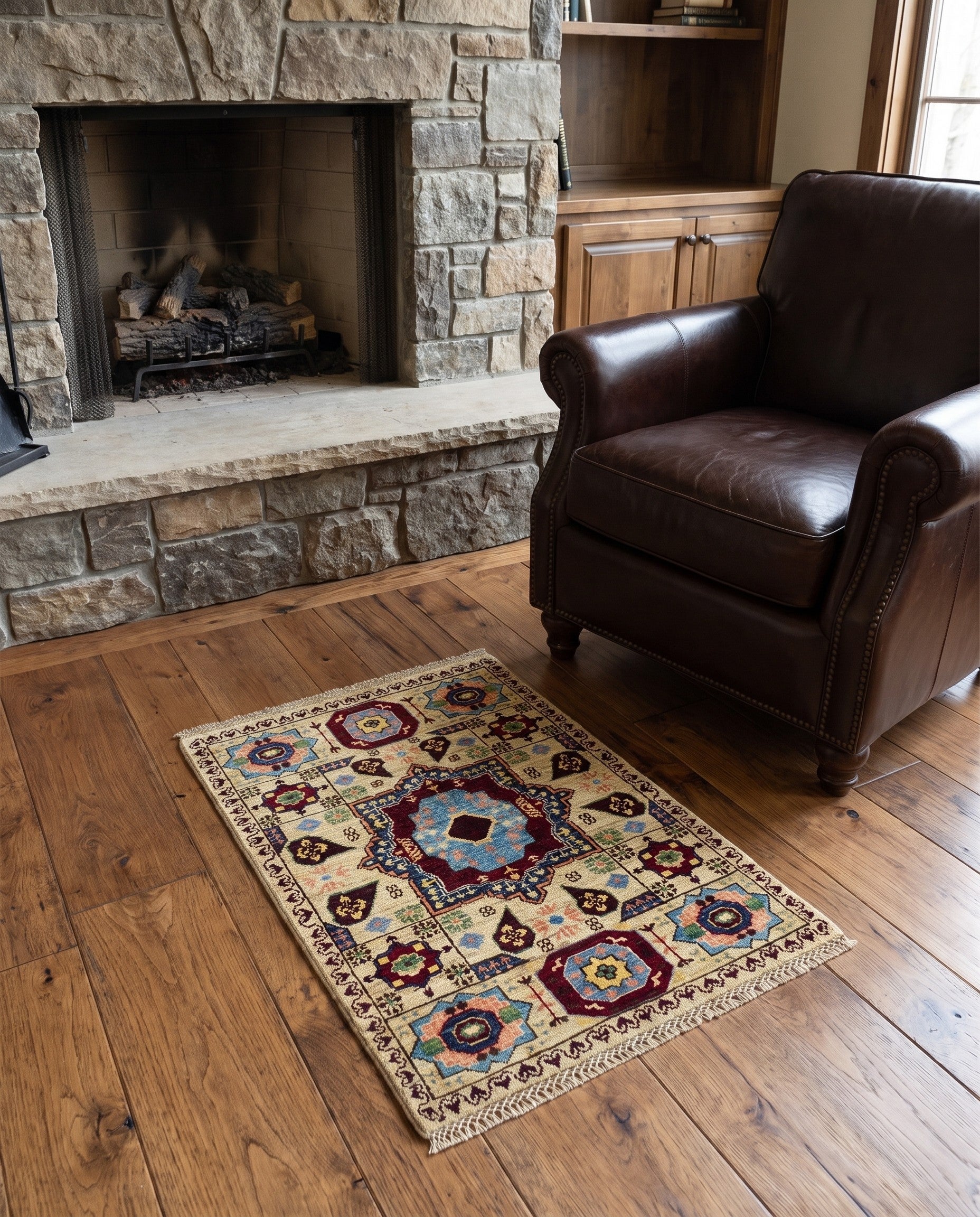 2' x 3' Hand Knotted Mamluk Ziegler Rug