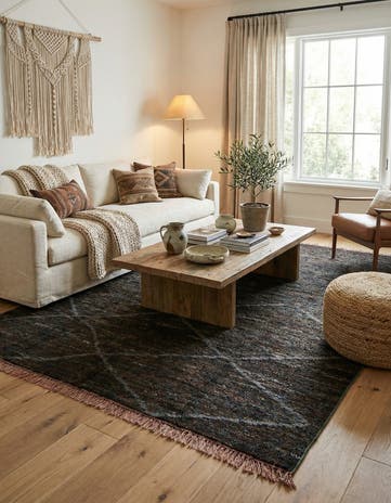 7' 9 x 9' 10 Hand Knotted Moroccan Wool Rug