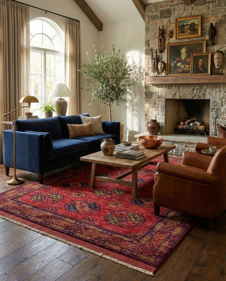 Detail image of 6' 8 x 9' 10 Ersari Afghan Wool Rug