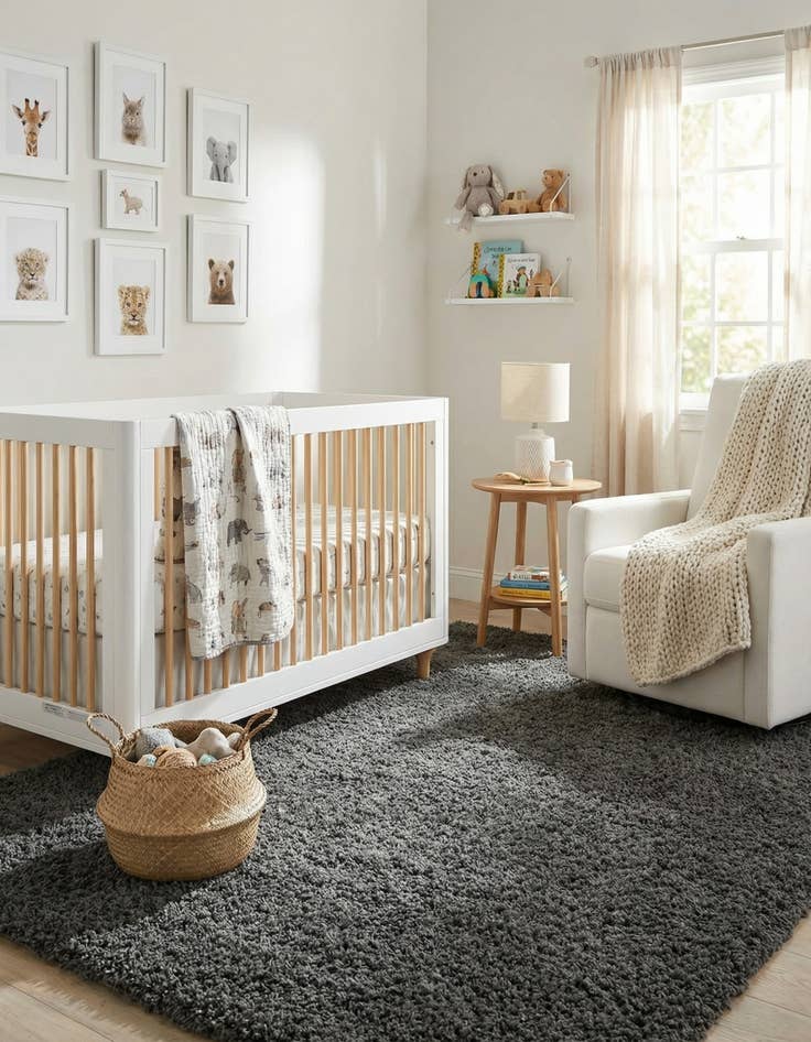 Detail image of  3' x 5' 3 Solid Shag Rug