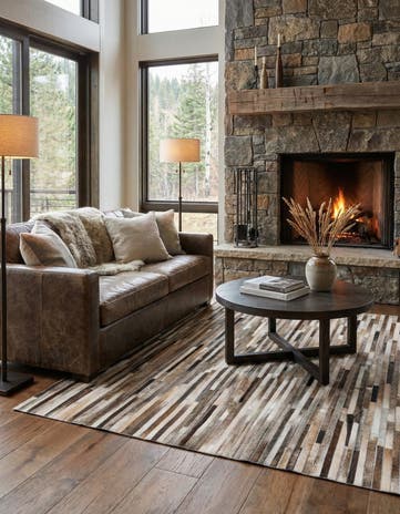 5' 1 x 8' Cowhide Stocks Rug