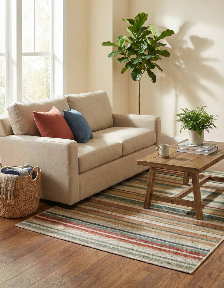 Detail image of 5' 3 x 5' 3  Washable Baja Indoor / Outdoor Square Rug