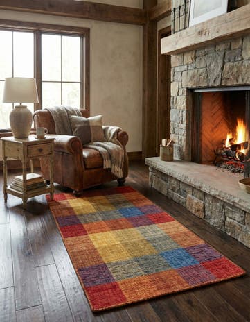 2' 6 x 4' 8 Hand Knotted Gabbeh Wool Rug
