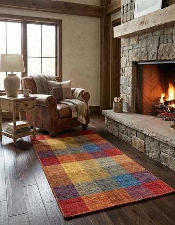 2' 6 x 4' 8 Hand Knotted Gabbeh Wool Rug