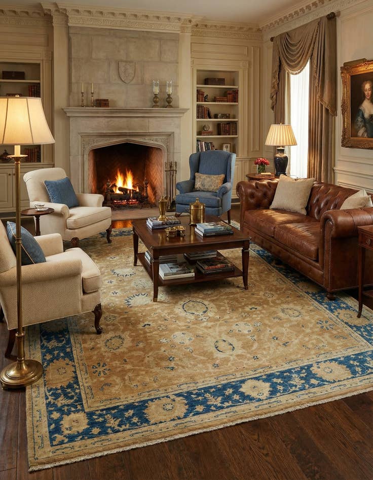 Detail image of  8' 1 x 10' 6  Hand Knotted Peshawar Ziegler Rug