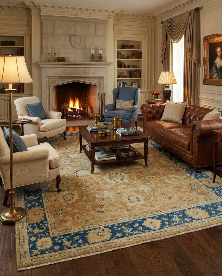 Detail image of 8' 1 x 10' 6 Hand Knotted Peshawar Ziegler Rug