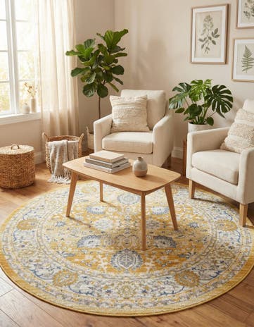 Tuscan Yellow Whitney Round Rug