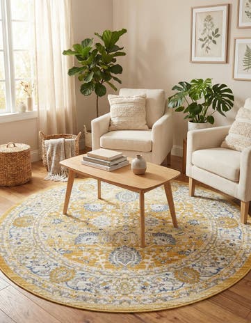 Tuscan Yellow Whitney Round Rug