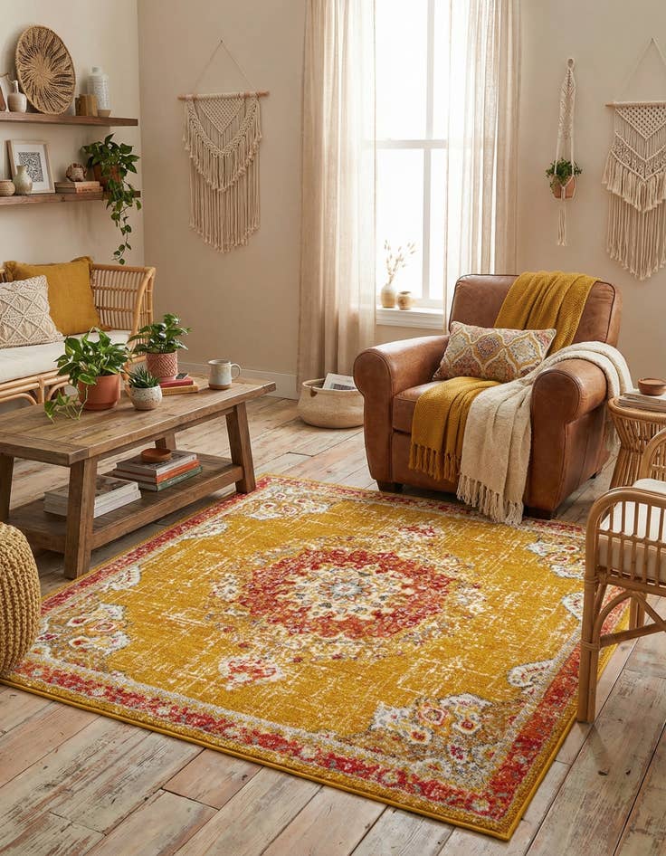 Detail image of  6' x 6' Madeline Square Rug