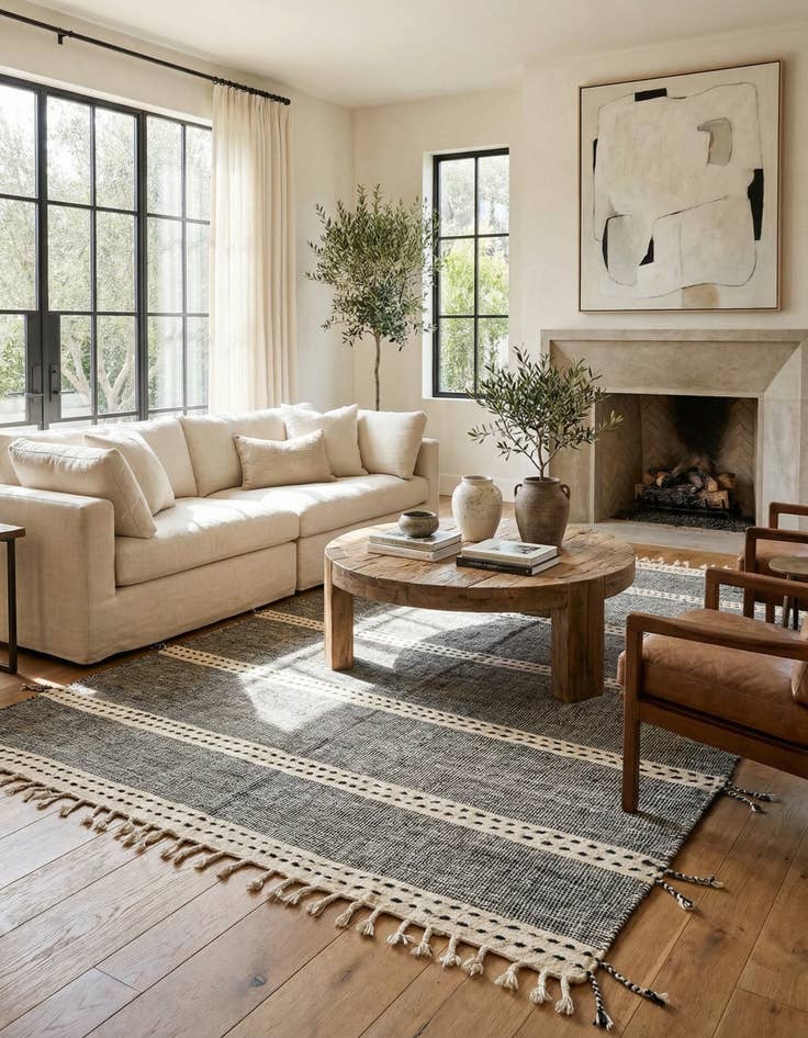 Detail image of 6' 5 x 9' 3  Hand Knotted Moroccan Wool Rug