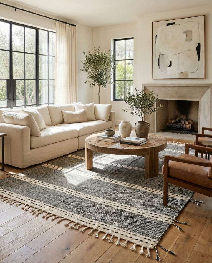 6' 5 x 9' 3 Hand Knotted Moroccan Wool Rug