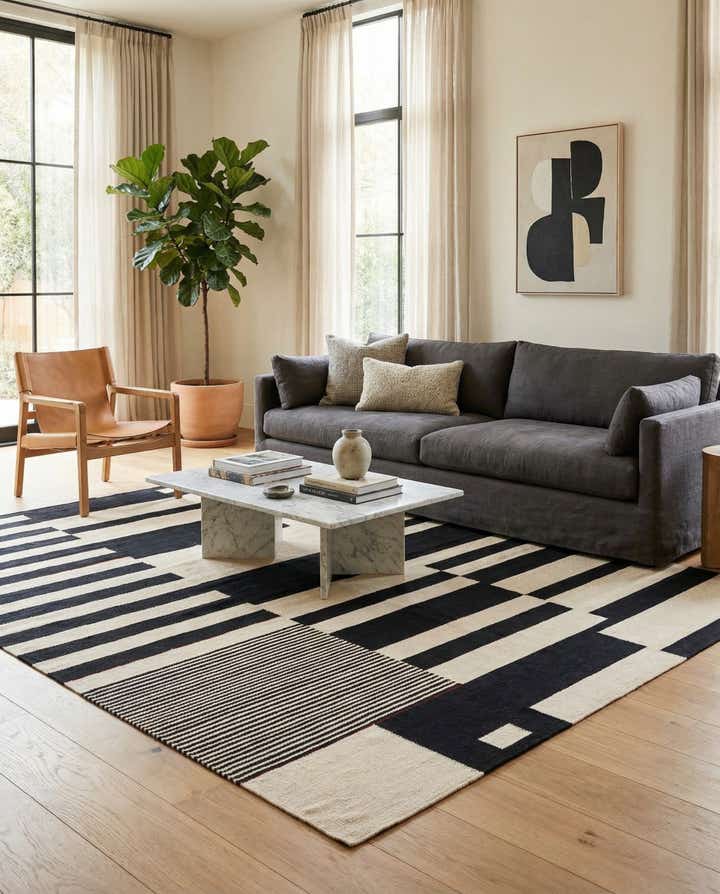 5' 7 x 7' 7 Hand Woven Kilim Modern Wool Rug