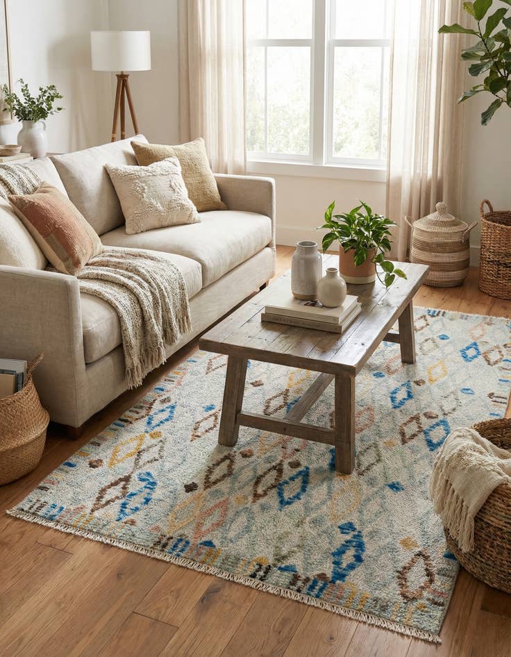 Detail image of 4' 10 x 6' 3  Hand Knotted Darya Wool Rug