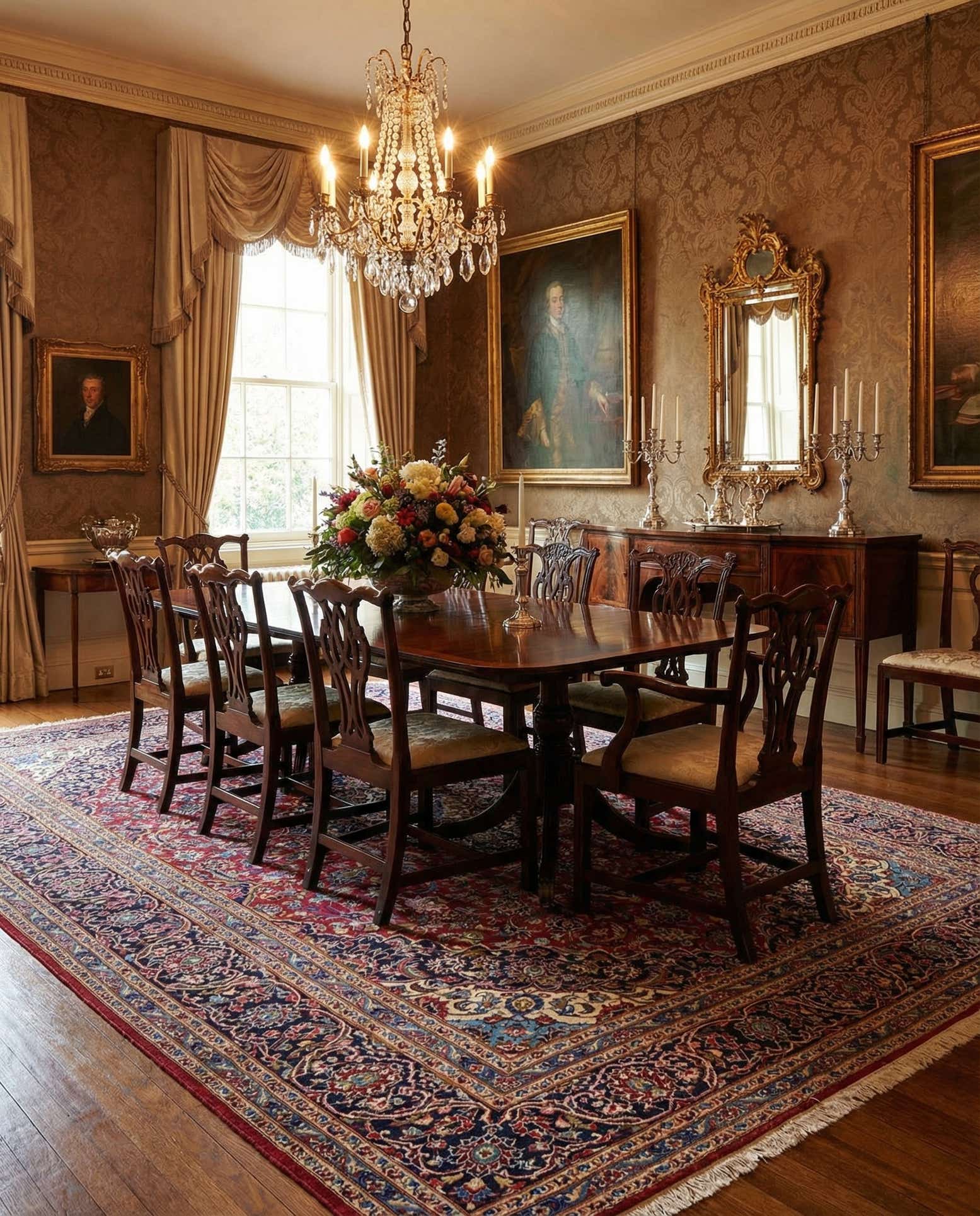 9' 10 x 13' Hand Knotted Kashan Persian Wool Rug