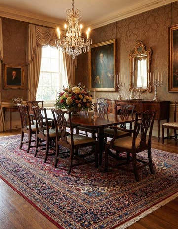 9' 10 x 13' Hand Knotted Kashan Persian Wool Rug