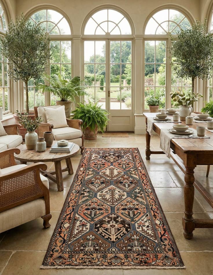 Detail image of  5' 4 x 9' 9  Hand Knotted Bakhtiar Persian Wool Rug