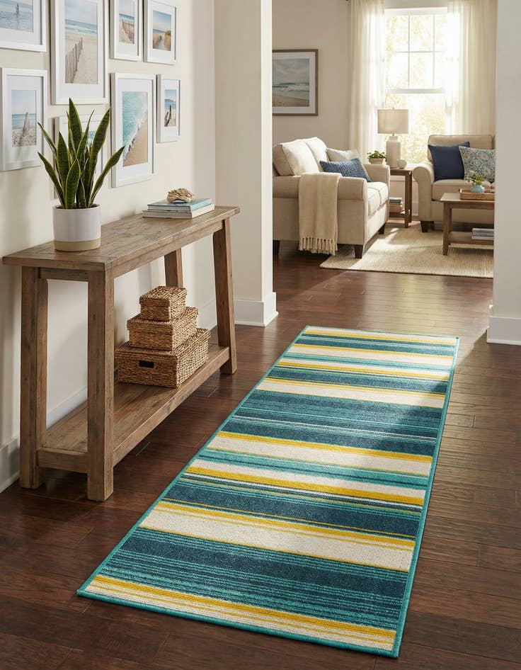 Detail image of 2' x 6' Easy-Clean Border Indoor / Outdoor Runner Rug