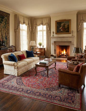 9' 7 x 12' 9 Hand Knotted Mashad Persian Wool Rug