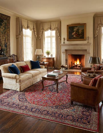 9' 7 x 12' 9 Hand Knotted Mashad Persian Wool Rug