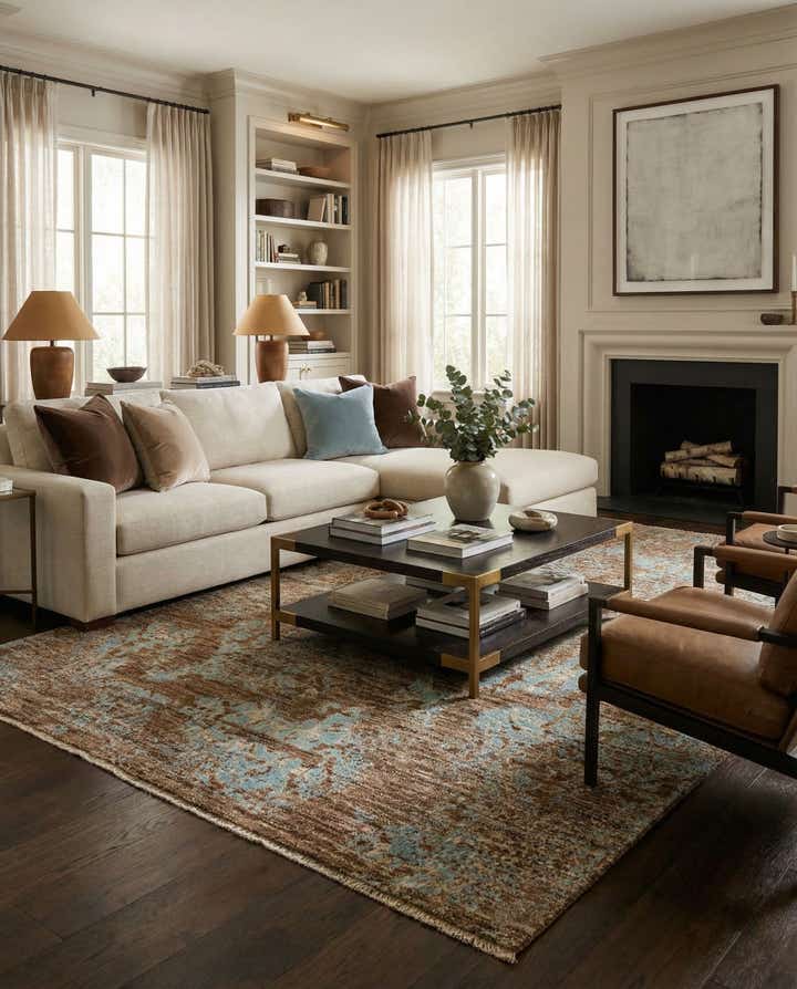 8' x 10' 5 Hand Knotted Darya Wool Rug