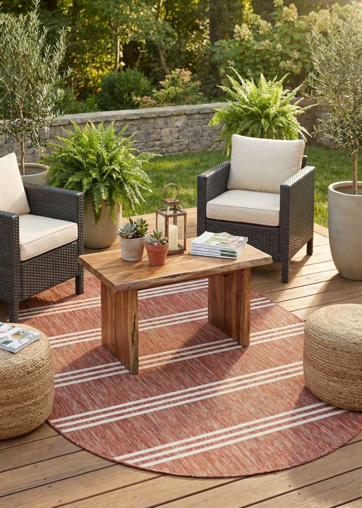 5' 3 x 8' Easy-Clean Jill Zarin Anguilla Indoor / Outdoor Oval Rug