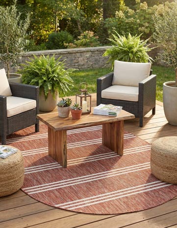 Rust Red Easy-Clean Jill Zarin Anguilla Indoor / Outdoor Oval Rug