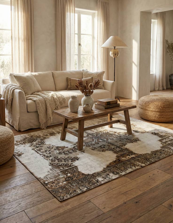 Detail image of 3' 10 x 6' 2  Hand Knotted Ultra Vintage Persian Wool Rug