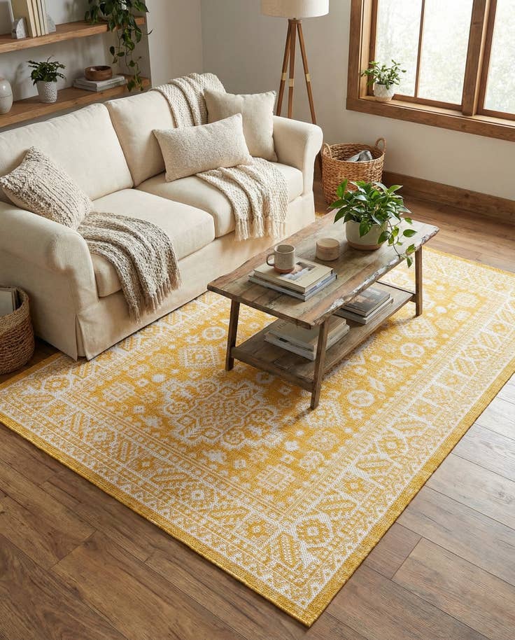 Detail image of 4' x 6' Easy-Clean Aztec Indoor / Outdoor Rug