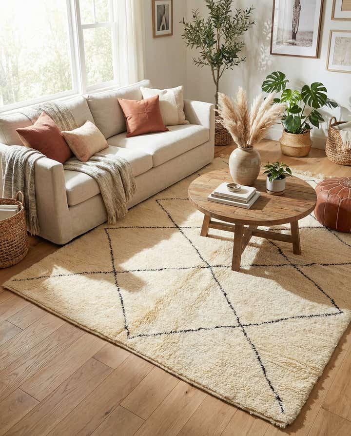 5' 3 x 8' 5 Hand Knotted Moroccan Wool Rug