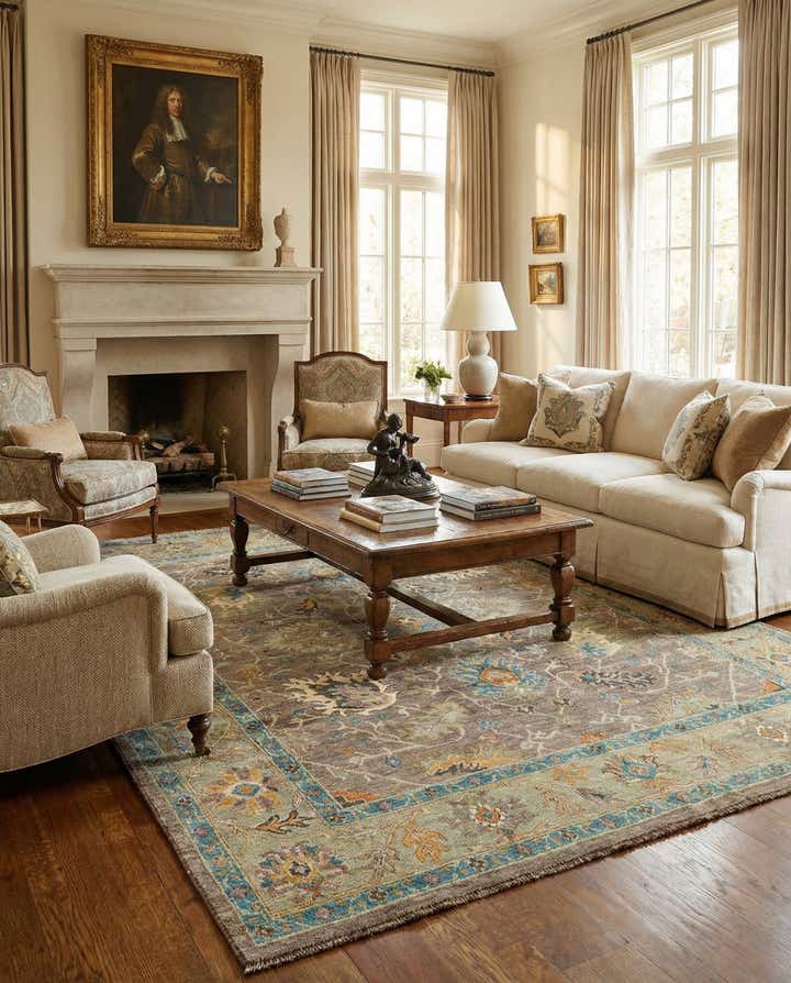 8' 1 x 9' 10 Hand Knotted Oushak Rug